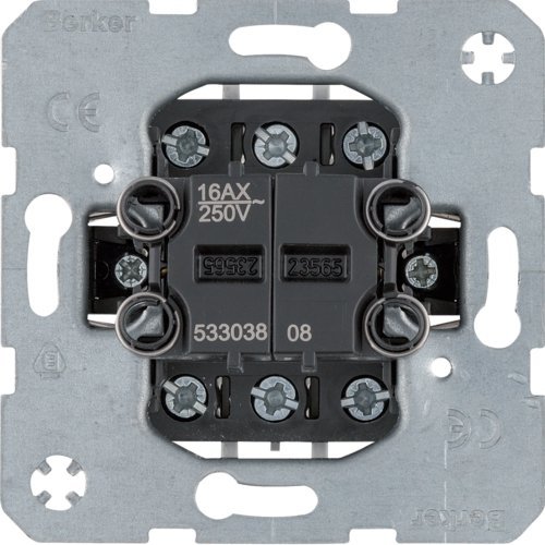Mechanizm łącznika uniwersalnego 2-klawiszowego (schodowego) Berker