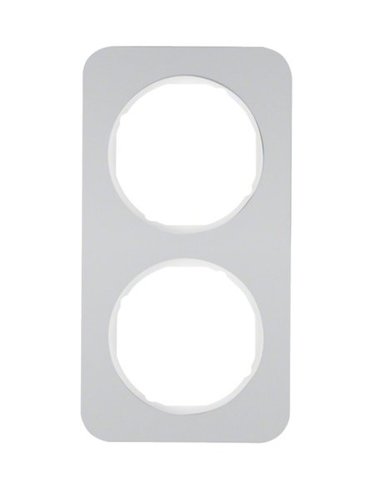R.1 Ramka 2-krotna, aluminium/biały Berker