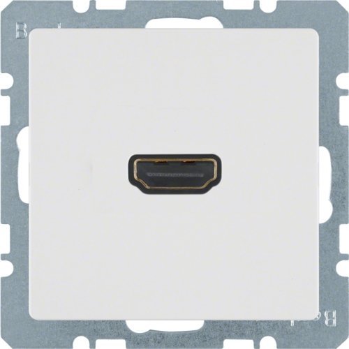 Q. Gniazdo HDMI z przyłączem 90°, biały, aksamit Berker