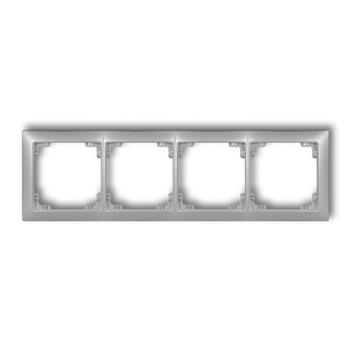 Ramka uniwersalna poczwórna DECO Soft, srebrny metalik Karlik 7DRSO-4