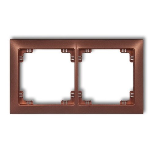 Ramka uniwersalna podwójna DECO Soft, brązowy metalik Karlik 9DRSO-2