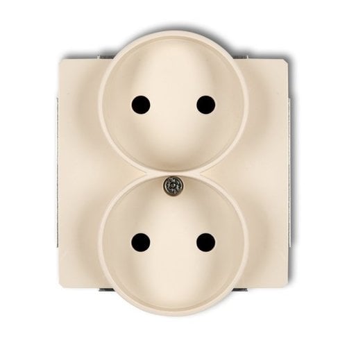 Mechanizm gniazda podwójnego do ramki DECO Soft, bez uziemienia 2x2P beżowy Karlik 1DGPRSO-2p