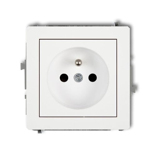 Mechanizm gniazda pojedynczego z uziemieniem 2P+Z biały Karlik Deco DGP-1zp