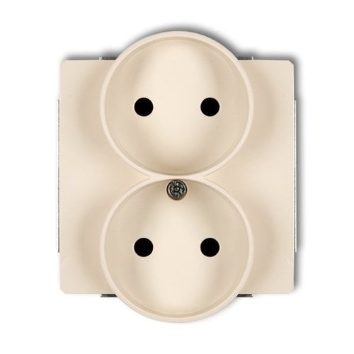 Mechanizm gniazda podwójnego do ramki bez uziemienia 2x2P beżowy Karlik Deco 1DGPR-2p