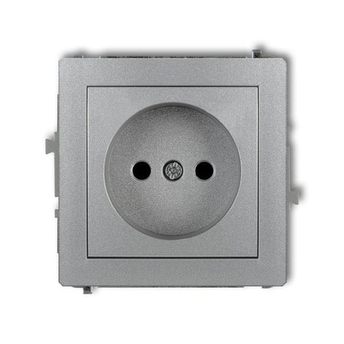 Mechanizm gniazda pojedynczego bez uziemienia 2P srebrny metalik Karlik Deco 7DGP-1p