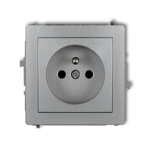 Mechanizm gniazda pojedynczego z uziemieniem 2P+Z srebrny metalik Karlik Deco 7DGP-1zp