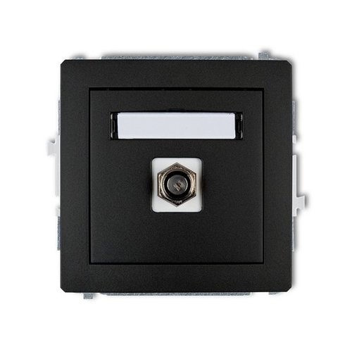 Mechanizm gniazda antenowego pojedynczego typu F (SAT) niklowany czarny mat Karlik Deco 12DGF-1