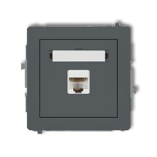 Mechanizm gniazda komputerowego RJ45, kat. 5e, grafitowy mat Karlik Deco 28DGK-1