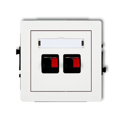 Mechanizm gniazda głośnikowego podwójnego biały Karlik Deco DGG-2