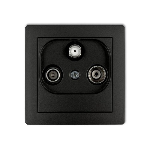 Mechanizm gniazda abonenckiego RTVSAT końcowego (2 wejścia antenowe) czarny mat Karlik Deco 12DGST