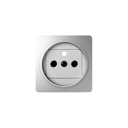 Pokrywa gniazda pojedynczego z uziemieniem z przesłonami, aluminium Simon 82 82068-93