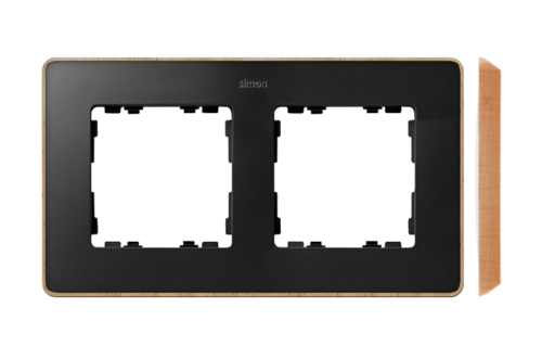 Ramka 2-krotna, Detail select-drewno, grafit / podstawa Drewno Simon 82 8201620-271