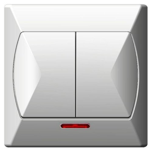 <span class="keyword" >Łącznik</span> dwugrupowy świecznikowy z podświetleniem pomarańczowym biały Ospel Akcent ŁP-2AS/00