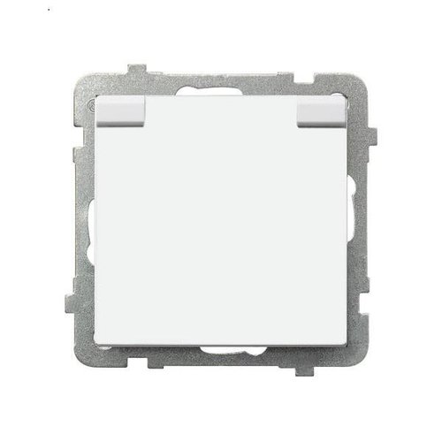 Gniazdo bryzgoszczelne z uziemieniem IP-44 wieczko w kolorze wyrobu biały Ospel Sonata GPH-1RZ/m/00/w