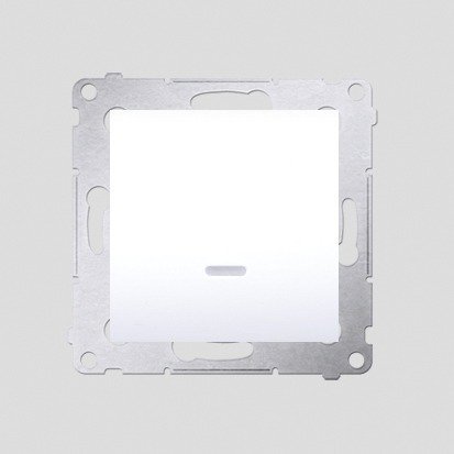Simon 54 Premium Biały <span class="keyword" >Łącznik</span> jednobiegunowy z podświetleniem LED (moduł) szybkozłącza, DW1L.01/11