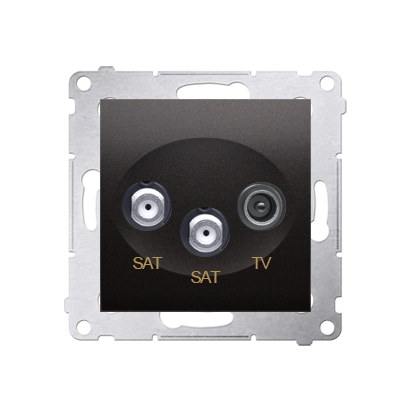 Simon 54 Premium Antracyt Gniazdo antenowe satelitarne podwójne SAT-SAT-RTV (moduł), DASK2.01/48