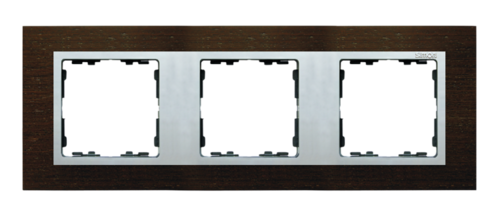 Ramka 3x wenge / ramka pośrednia aluminium mat Kontakt Simon 82937-65