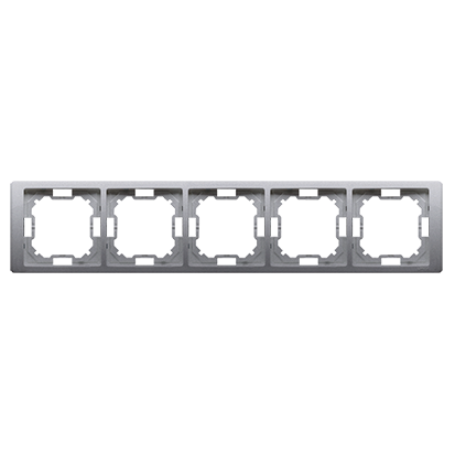 Ramka 5-krotna Neos uniwersalna poziom i pion stal inox Simon Basic BMRC5/21