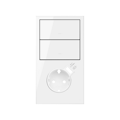 Panel 2-krotny pion: 2 klawisze + gniazdo z zintegrowaną ładowarką USB, biały Simon 100 10020218-130
