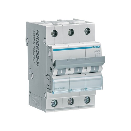 MCB Wyłącznik nadprądowy 6kA 3P C 10A MCN310E Hager