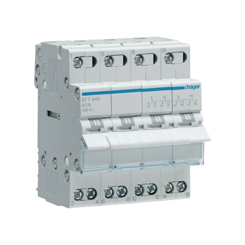 Przełącznik I-0-II zas.góra 4P 40A SFT440 Hager