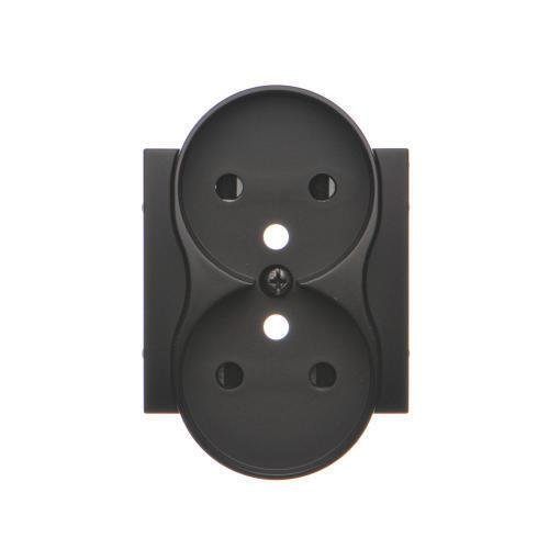 Simon 54 Premium czarny DGZ2MZP/49 Pokrywa gniazda podwójnego z przesłonami do RAMEK PREMIUM czarna
