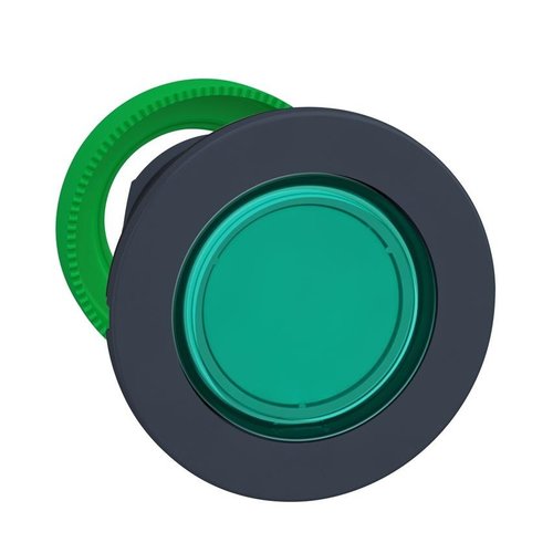 Antybakteryjna główka wskaźnika świetlnego, płaska, plastik, zielona, fi30, gładka soczewka do LED Harmony XB5 Schneider...