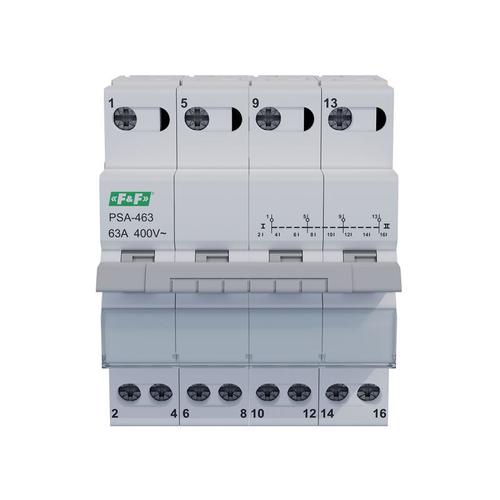 Przełącznik modułowy sieć - agregat 4P 63A 230/400V PSA-463 F&F
