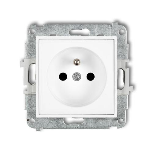 Mechanizm gniazda pojedynczego z uziemieniem 2P+Z (przesłony torów prądowych) biały mat 25MGP-1zp Karlik Mini