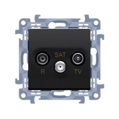Gniazdo antenowe R-TV-SAT końcowe / zakończeniowe do gniazda przelotowego (moduł). 1x wejście: 5 MHz-2,4 GHz czarny mat...