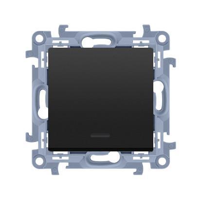 <span class="keyword" >Łącznik</span> jednobiegunowy z podświetleniem LED (moduł) 10AX, 250V, zaciski śrubowe czarny mat Simon10 CW1L.01/49