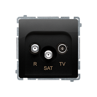 Gniazdo antenowe R-TV-SAT końcowe (moduł). 1x wejście: 5 MHz–2,4 GHz Czarny Simon Basic