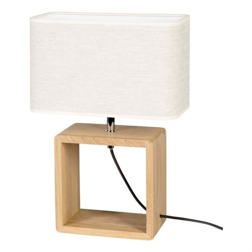 Boho Lampa Stołowa 1xE27 Max.25W Dąb Olejowany/Czarny Oplot/Beżowy Britop