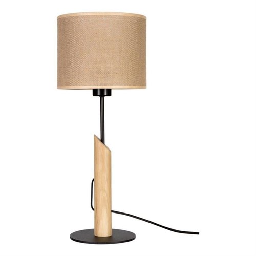 Colette Jute Lampa Stołowa 1xE27 Max.40W Czarny/Dąb Olejowany/Czarny/Beżowy Britop