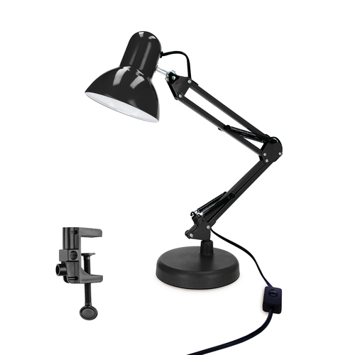 Lampka biurkowa czarna PIXI Black E27 zestaw podstawa i klips EDO777535 EDO Solutions