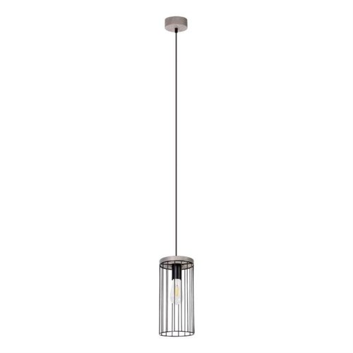 Timeo Lampa Wisząca 1xE27 60W Sosna Bejcowana Szara/CzarnyPVC/Czarny Britop