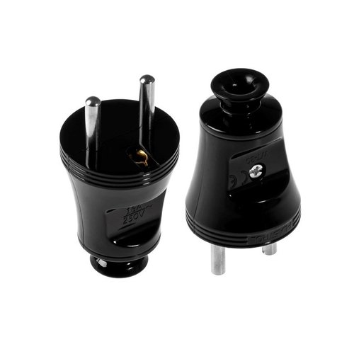 Wtyczka rozbieralna, prosta 2p+Z, 16A, 250V; WT-30 CZARN