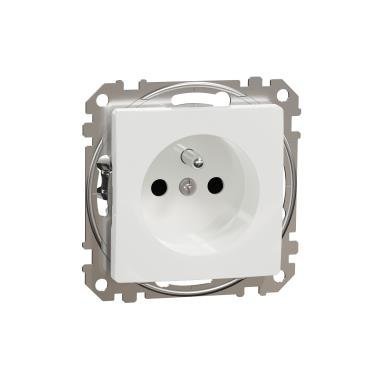 Gniazdo 2p+pE z przesłonami biały 2-biegunowy + PE z przesłonami IP20 SDD111011 Sedna Design Schneider Electric