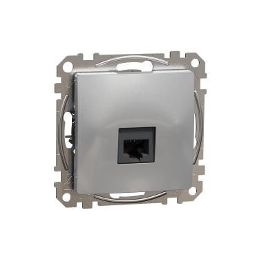 Gniazdo komputerowe RJ45 kat.6 UTP srebrny IP20 SDD113461 Sedna Design Schneider Electric