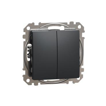 Łącznik podwójny schodowy czarny, antracyt IP20 SDD114108 Sedna Design Schneider Electric