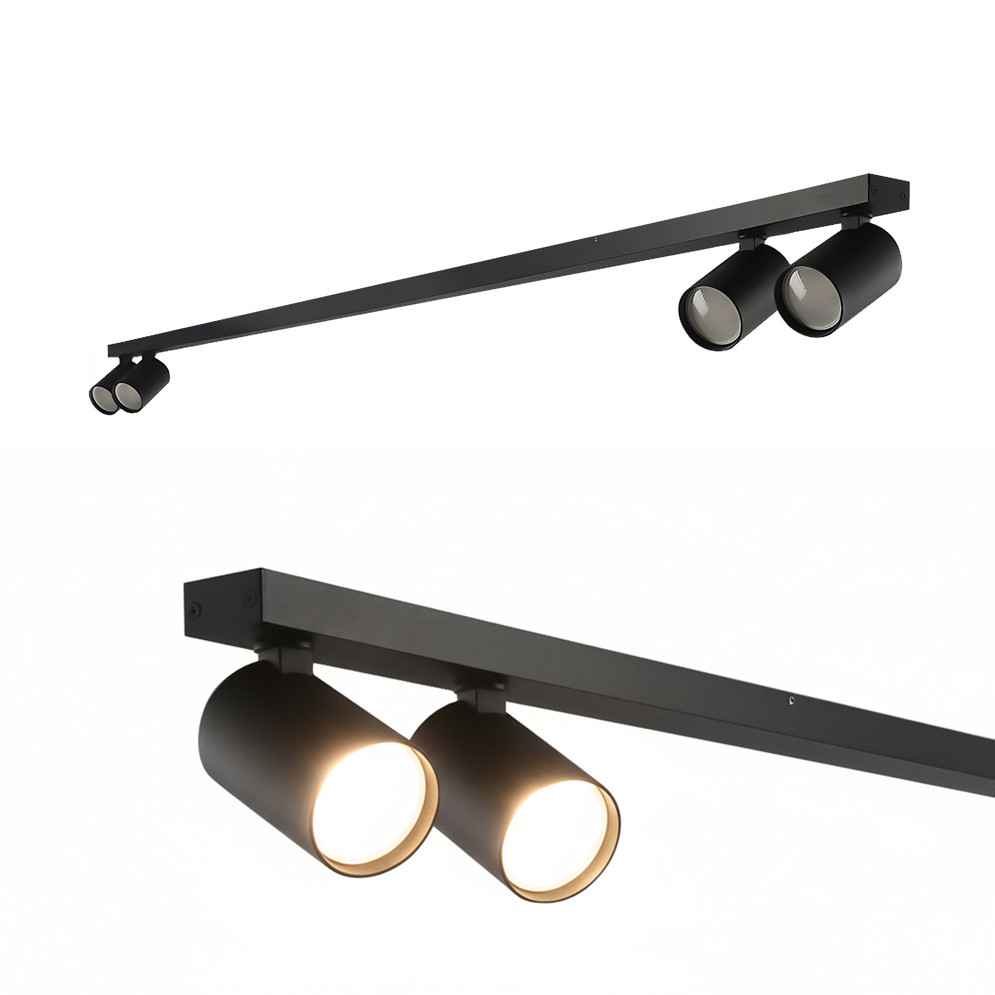 Poczw&oacute;rna punktowa oprawa sufitowa typu spot MALGA 4 LINE BLACK listwa IP20 4xGU10 220-240V czarna EDO777874 EDO Solutions
