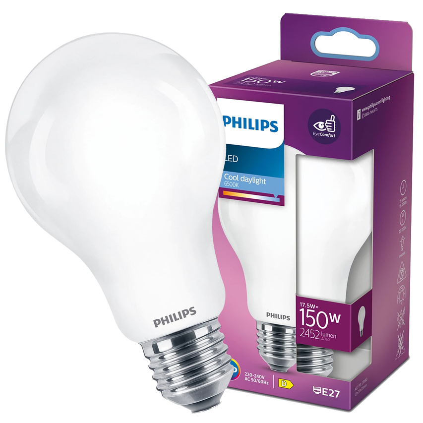 Żarówka LED classic A67 E27 17,5W =150W 6500K CW zimna 2452lm Philips