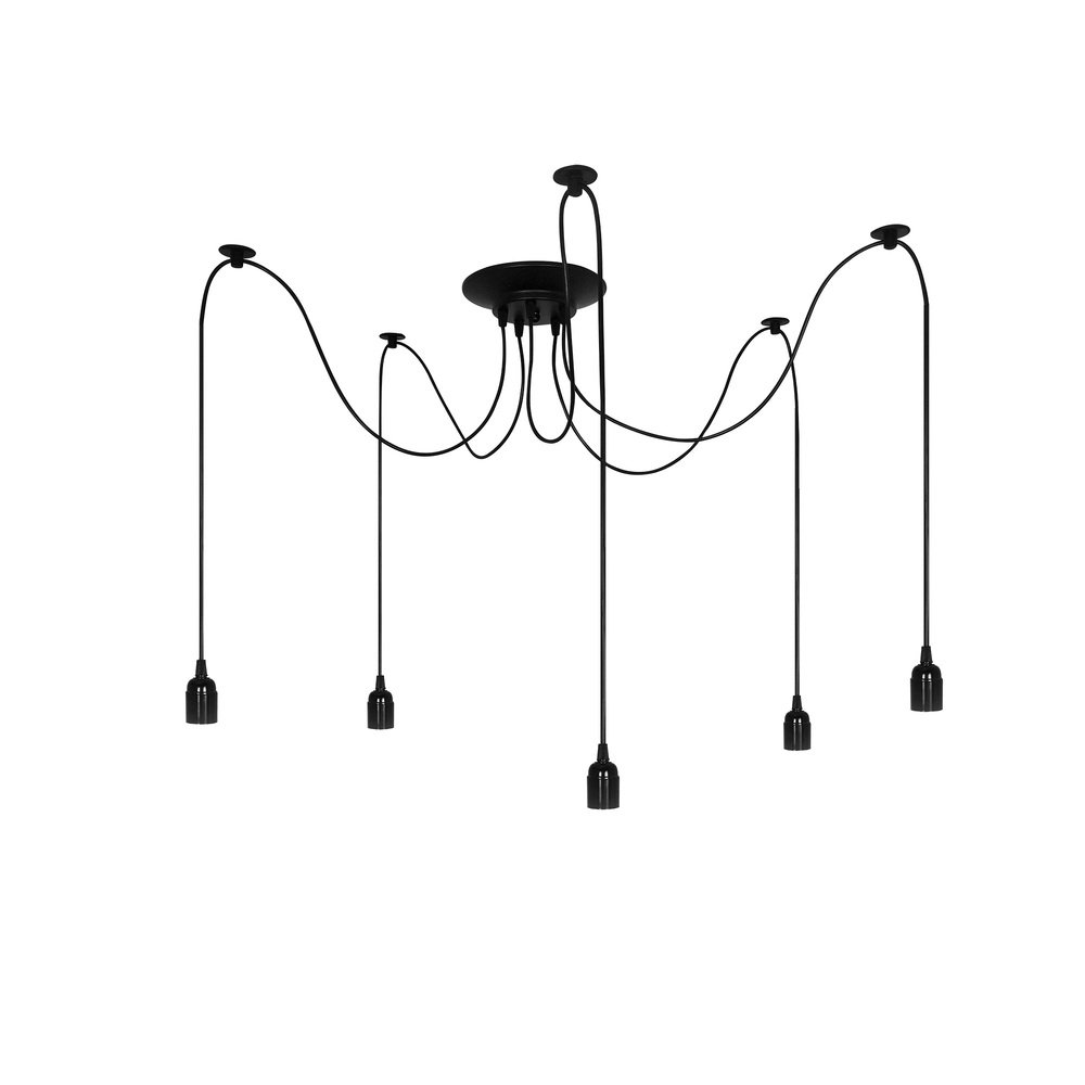 Lampa wisząca pająk ARANEA 5xE27 czarny EDO777188 EDO Solutions