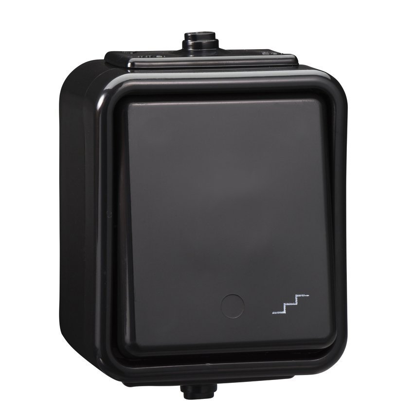 Łącznik schodowy IP44 czarny Cedar Schneider WNT600C05