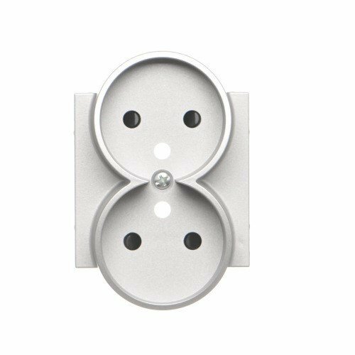 Pokrywa gniazda wtyczkowego podwójnego do: SGZ2CM Aluminium mat Simon 55
