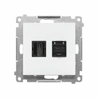 Gniazdo HDMI + RJ45 kat.6. (moduł) Biały mat Simon 55