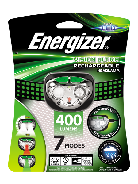 Latarka czołowa Energizer Vision Ultra HD z akumulatorem 400lm IP4X