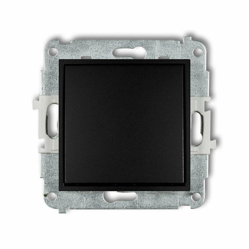 Mechanizm łącznika schodowego (jeden klawisz bez piktogramu) czarny mat ICON 12IWP-3.1