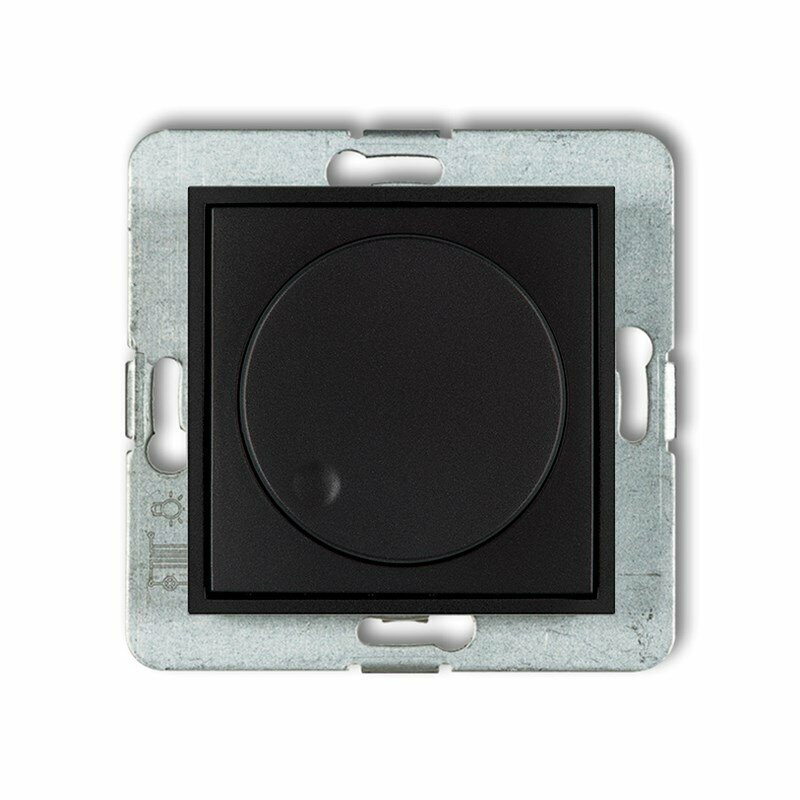 Mechanizm elektronicznego regulatora oświetlenia przyciskowo-obrotowego czarny mat ICON 12IRO-1