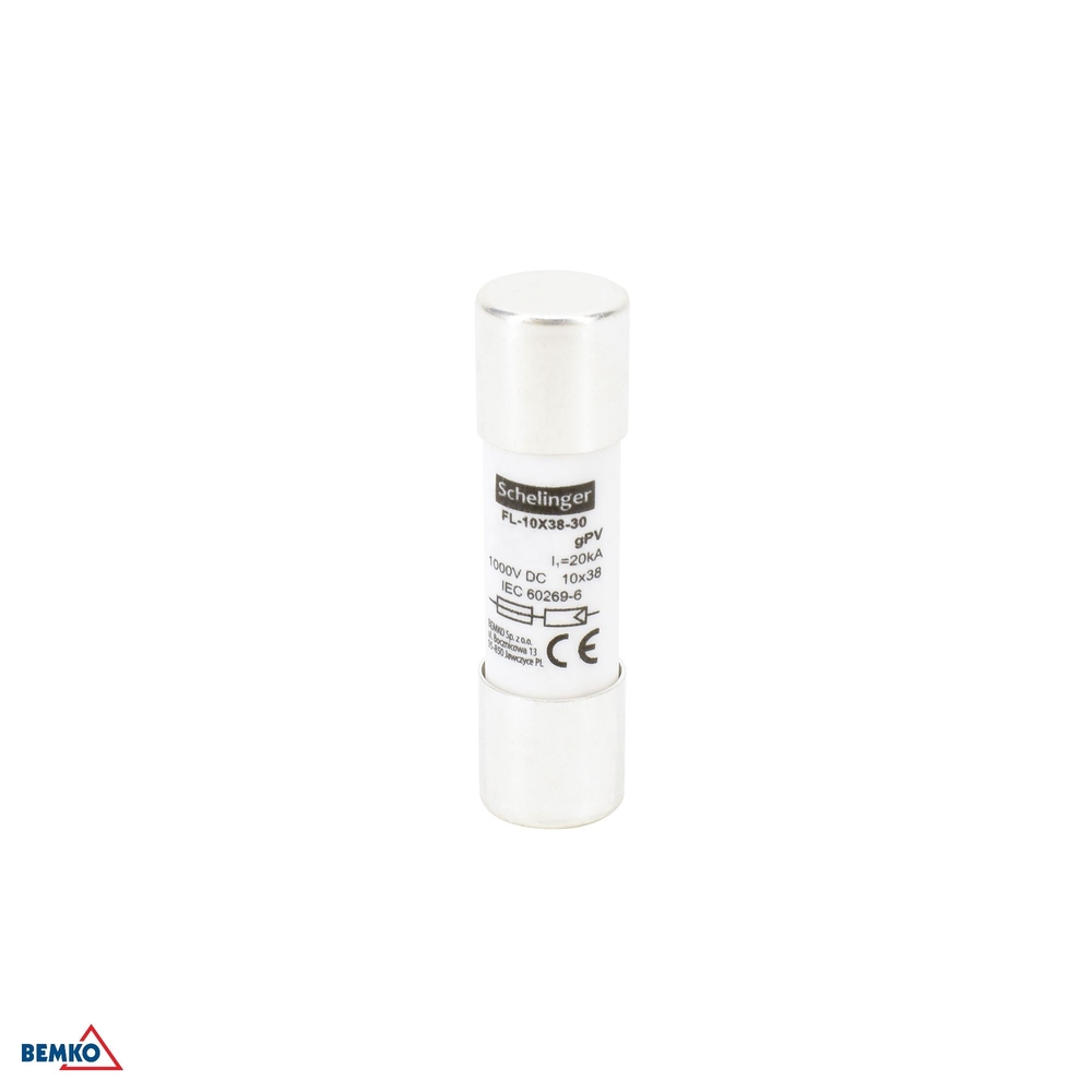 Wkładka topikowa cylindryczna 10x38MM 1000V DC 16A Bemko